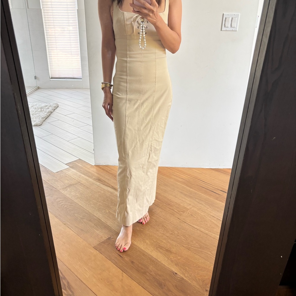 Elegant Cream Maxi Dress